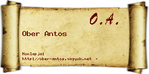 Ober Antos névjegykártya